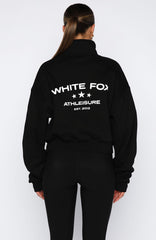 For What It's Worth Boxy Quarter Zip Sweater Black