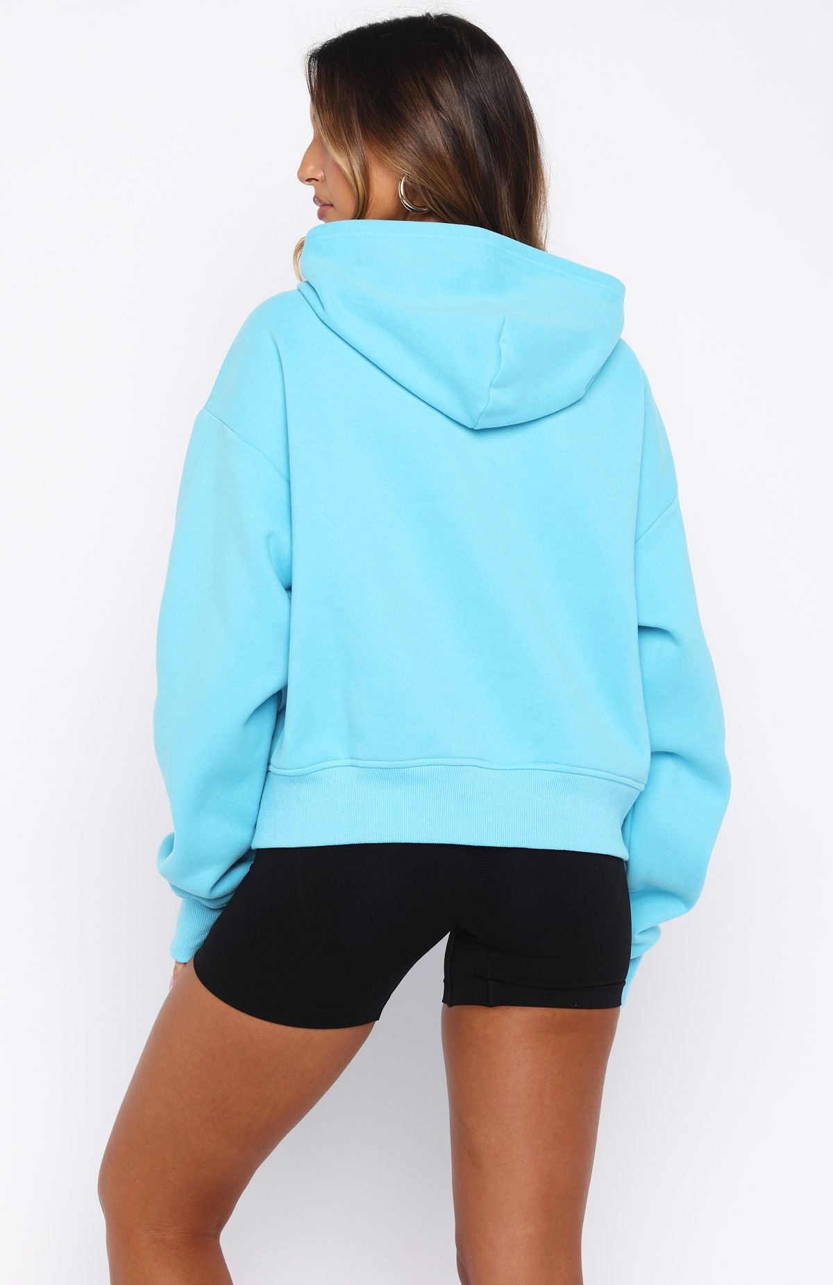 Starting Off Strong Boxy Zip Front Hoodie Azure