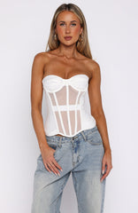 Call Me Your Baby Strapless Bustier White